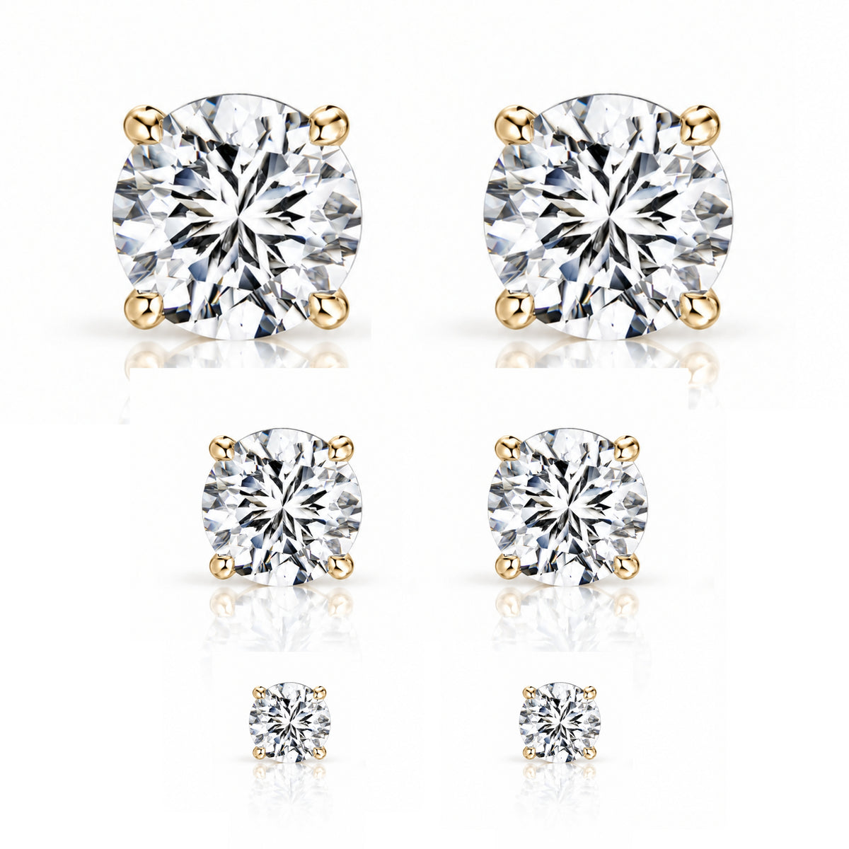 STASIJA SOLITAIRE TRIO SET - GOLD
