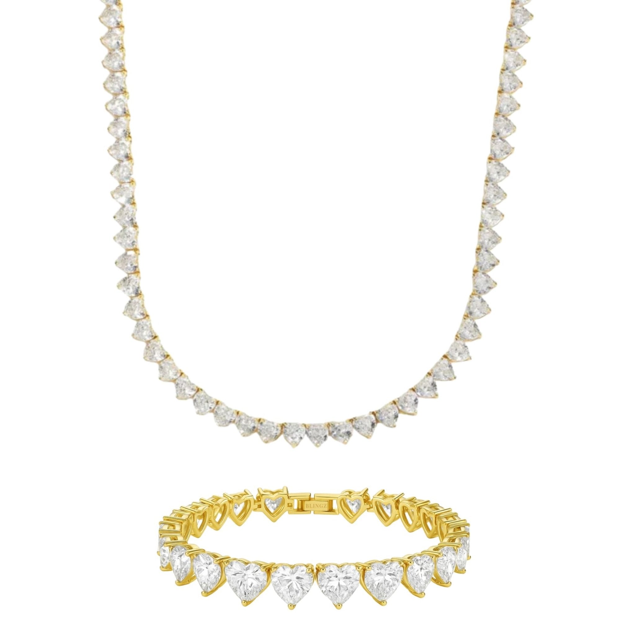 APHRODITE NECKLACE & BRACELET SET - GOLD - BLINGZ