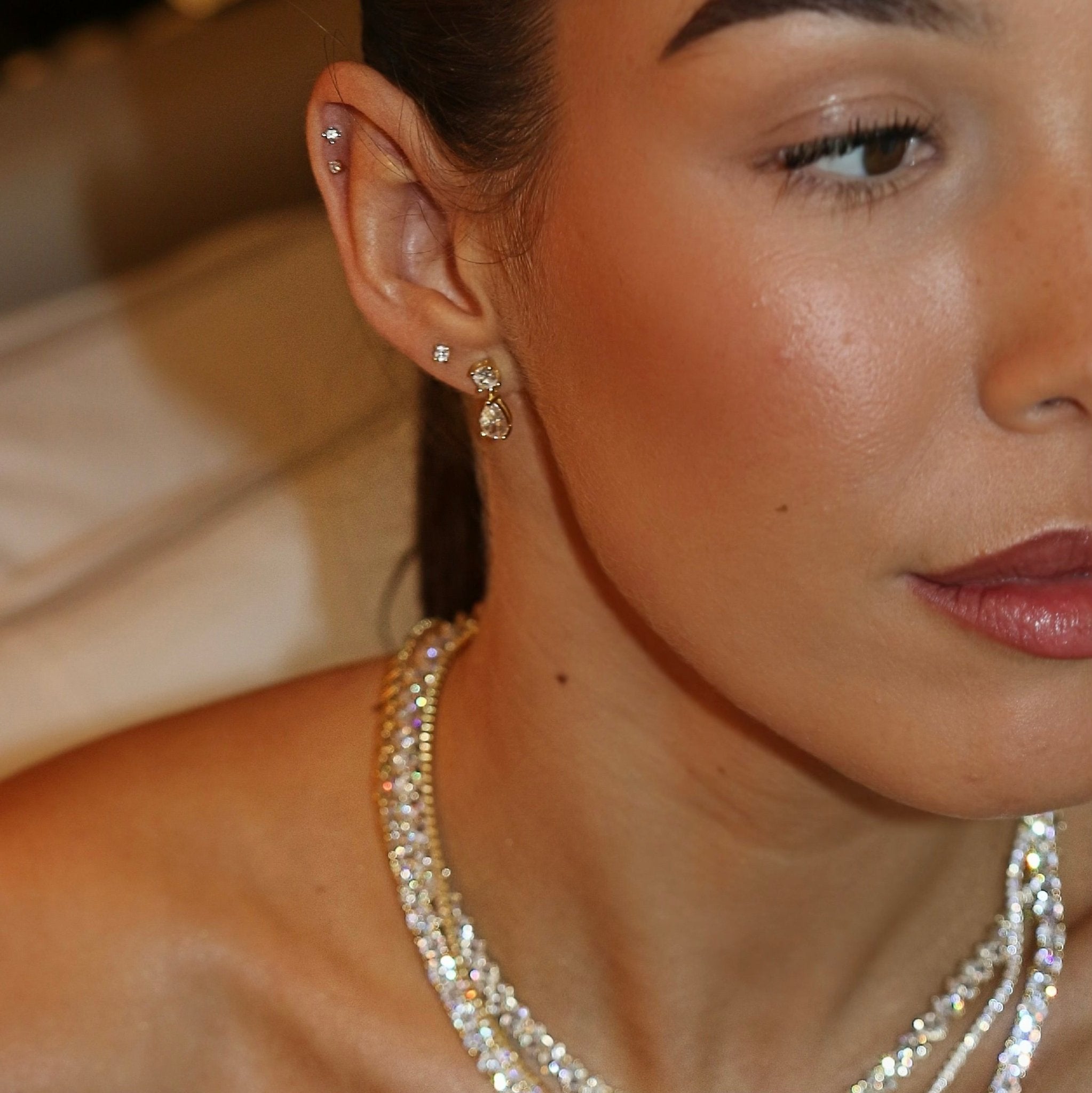 BABY CRYSTAL STUDS - GOLD - BLINGZ