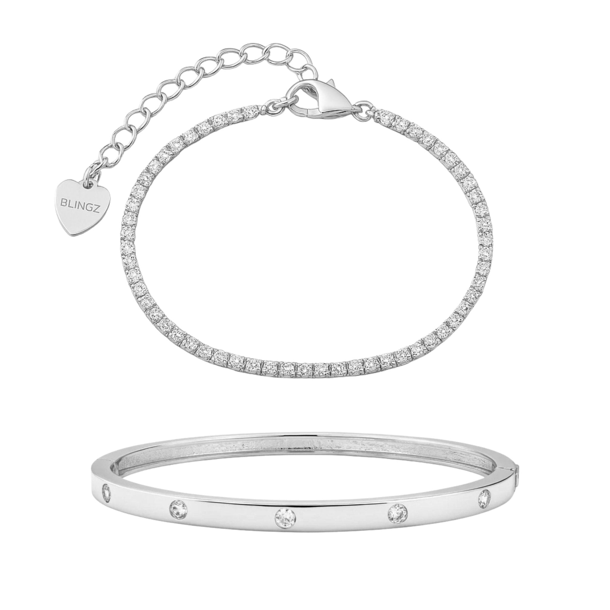 CELINE + NADINE SET - SILVER - BLINGZ