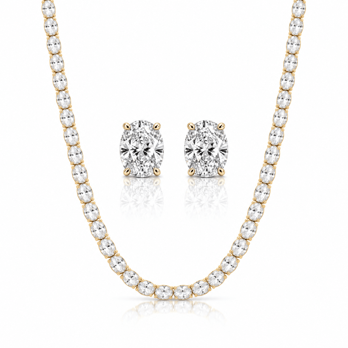 NINA & SARA OVAL SET - GOLD - BLINGZ