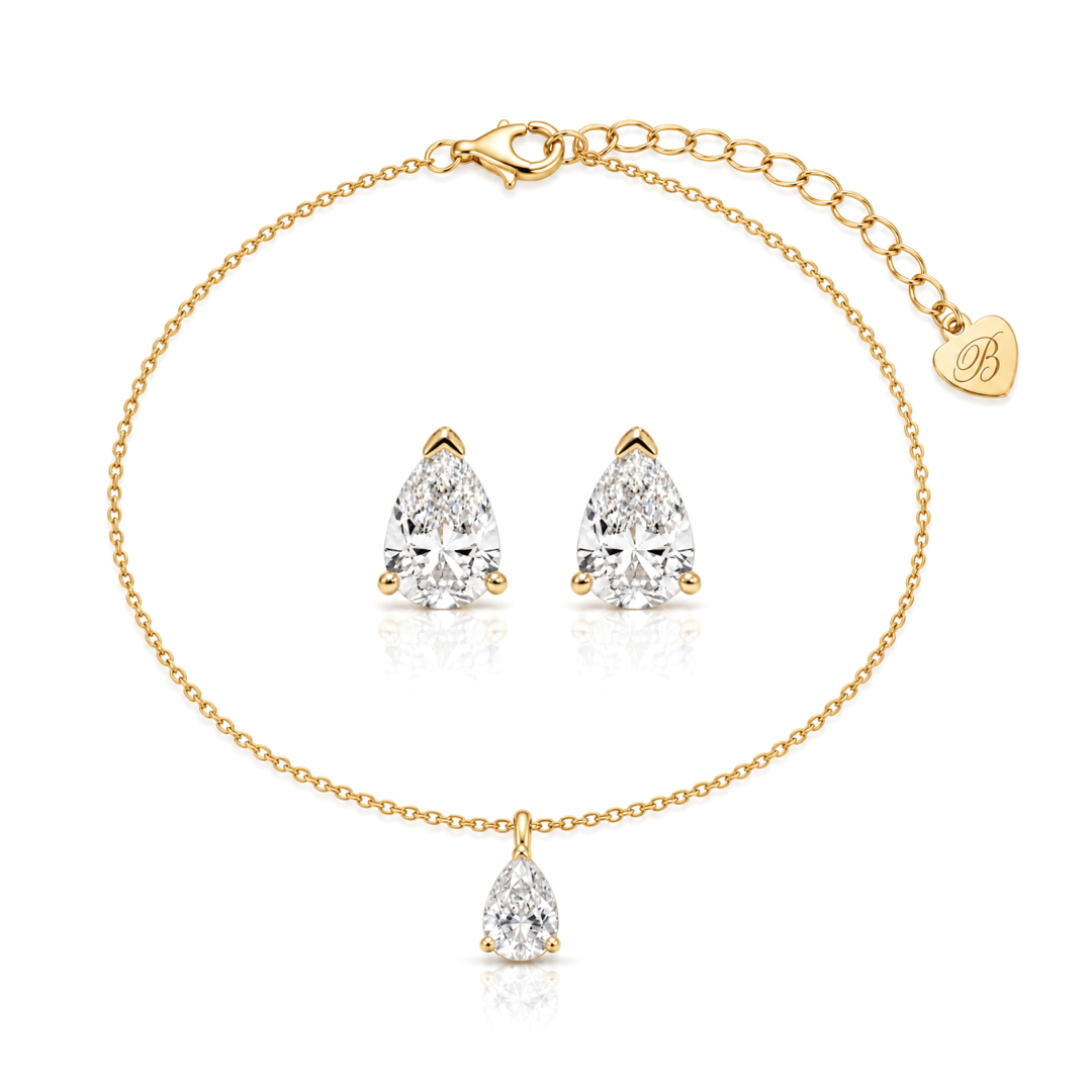 PETRA STUD & ANKLET SET - GOLD (Pre-Order, Nov 13) - BLINGZ