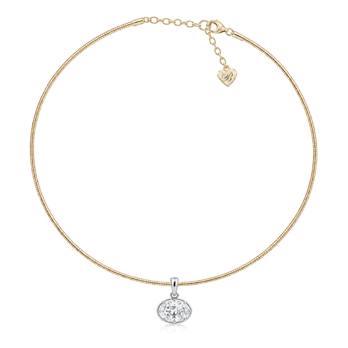RHODE PENDANT + COLLAR CHOKER - TWO TONE - BLINGZ