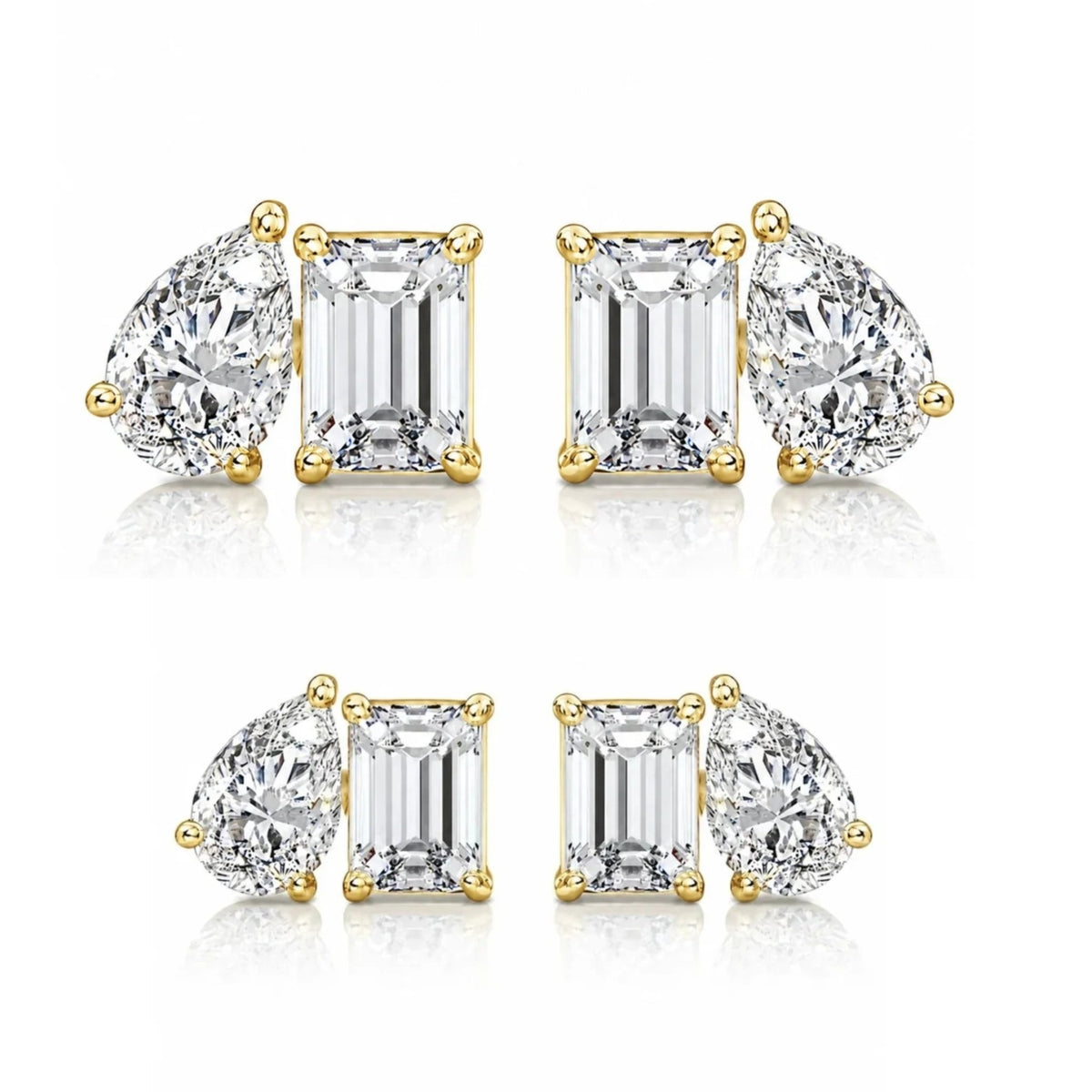 Sestra Toi Et Moi Stud Earring Set, 14k gold vermeil - BLINGZ