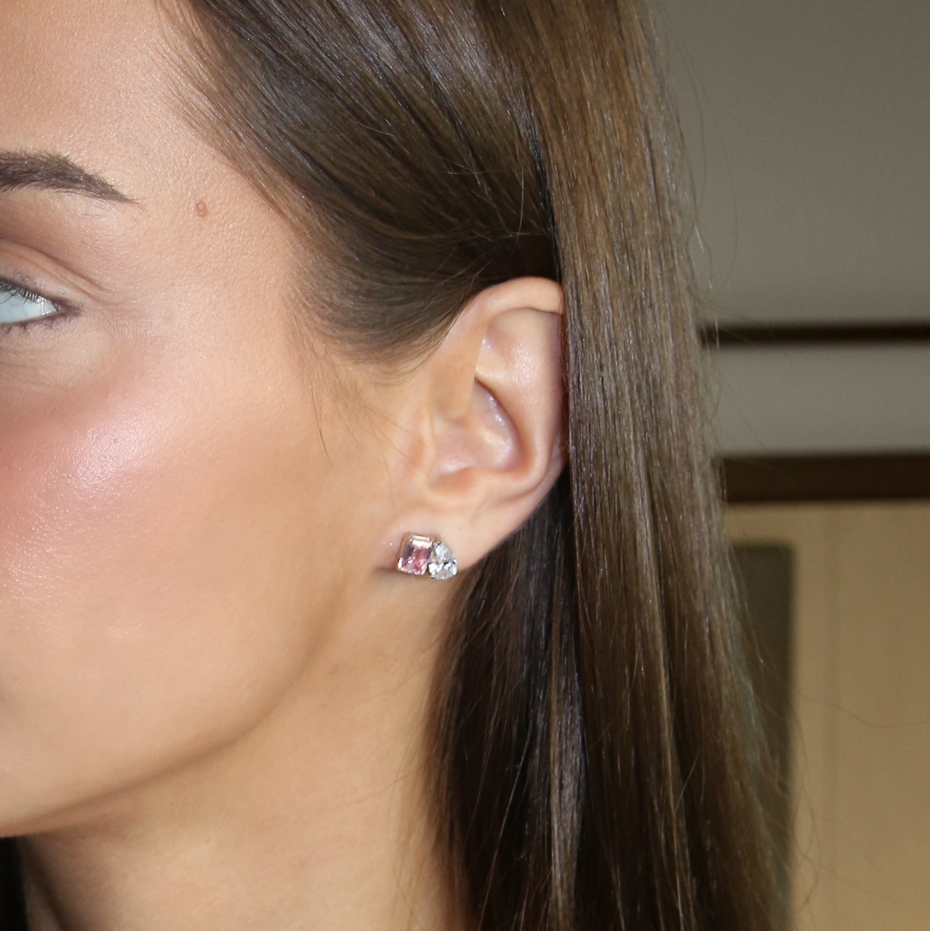 SESTRA STUDS - PINK CRYSTAL - BLINGZ