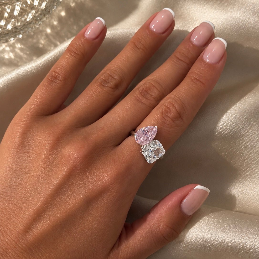 SHARPAY RING - SILVER/PINK CRYSTAL - BLINGZ
