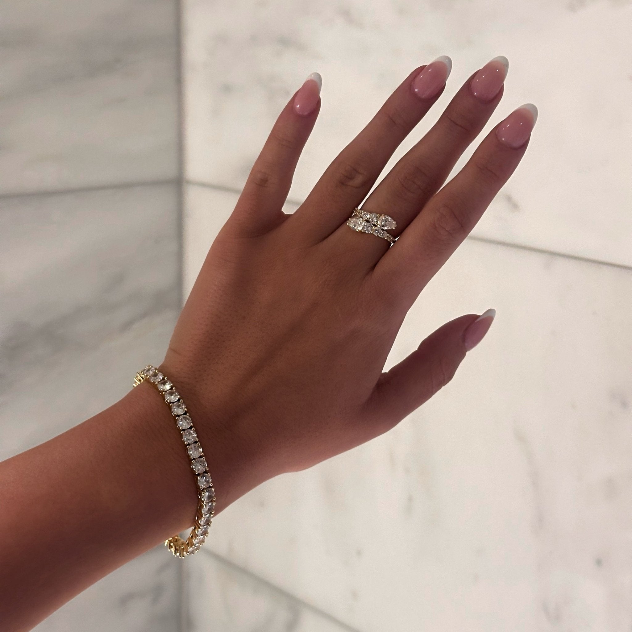 TATIANA BRACELET & DAPHNE RING SET - GOLD - BLINGZ