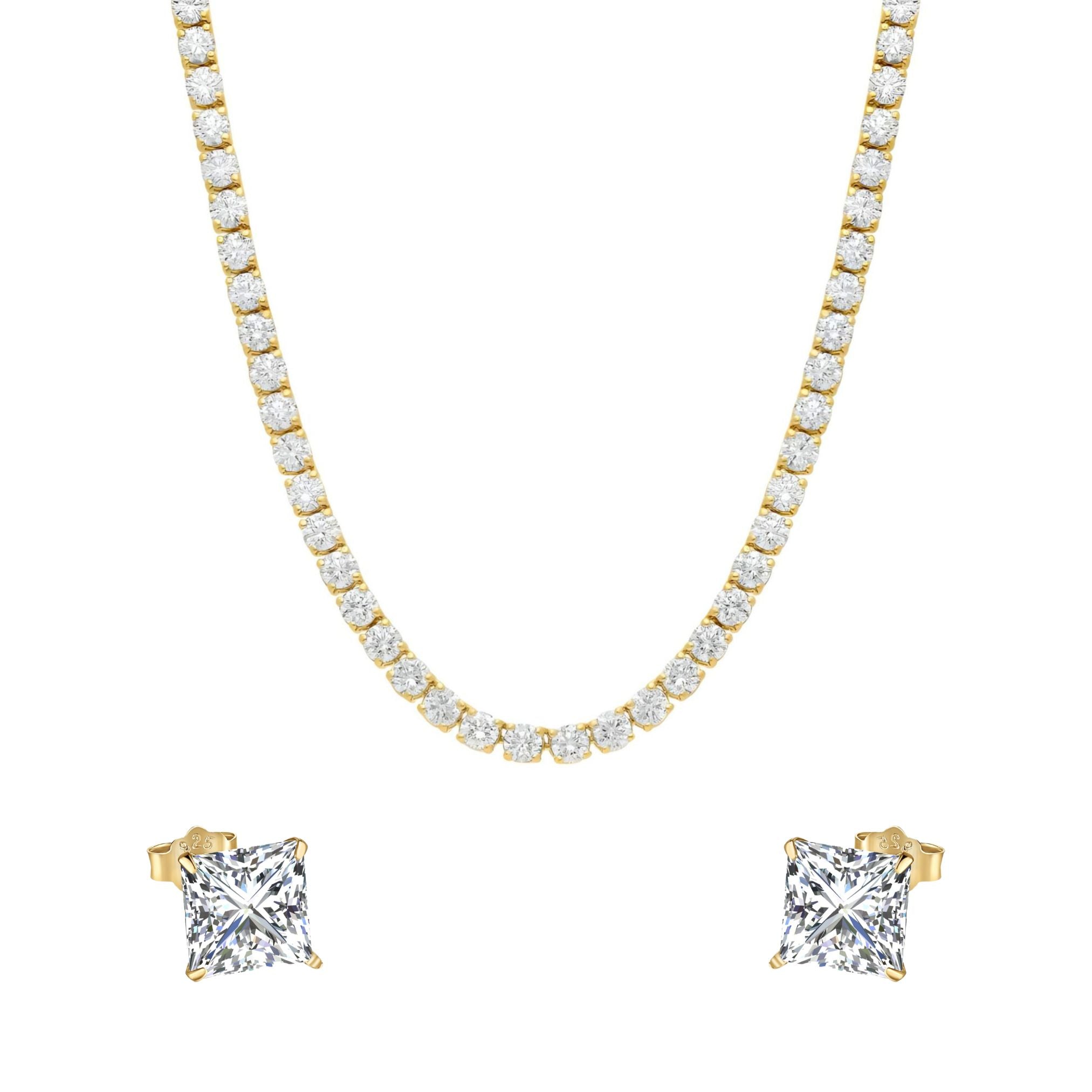 TATIANA NECKLACE & MIMI STUD SET - GOLD - BLINGZ