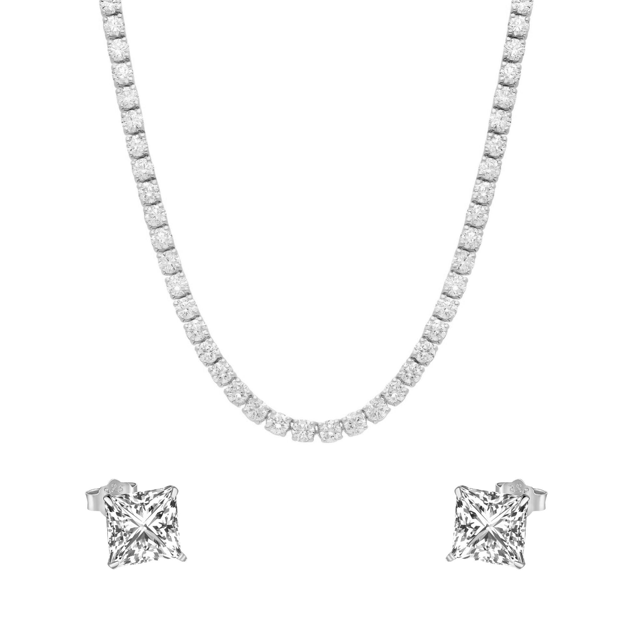 TATIANA NECKLACE + MIMI STUD SET - SILVER - BLINGZ