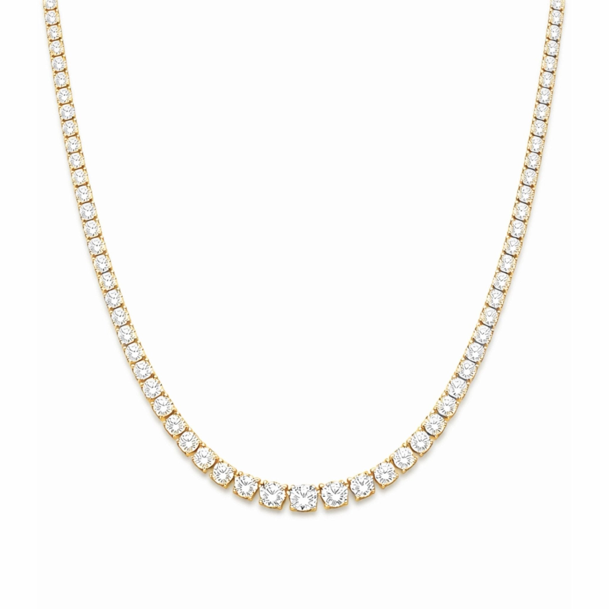 THE GRADUATED TENNIS NECKLACE - GOLD - BLINGZ