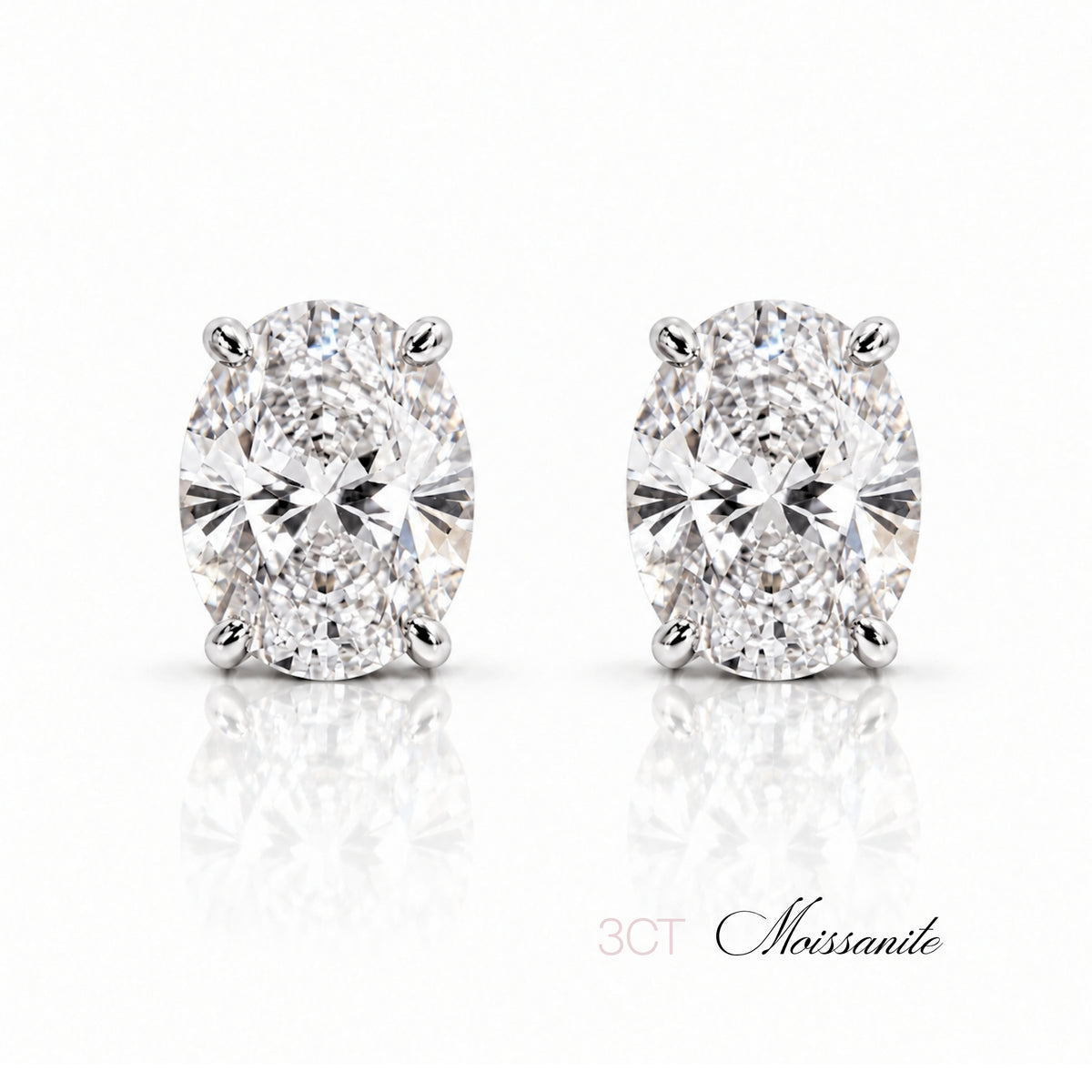 SARA 3CT MOISSANITE STUDS - SILVER