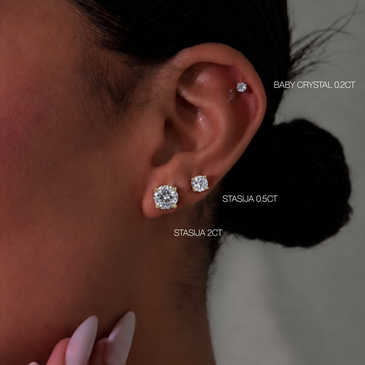 STASIJA 2CT STUDS - GOLD