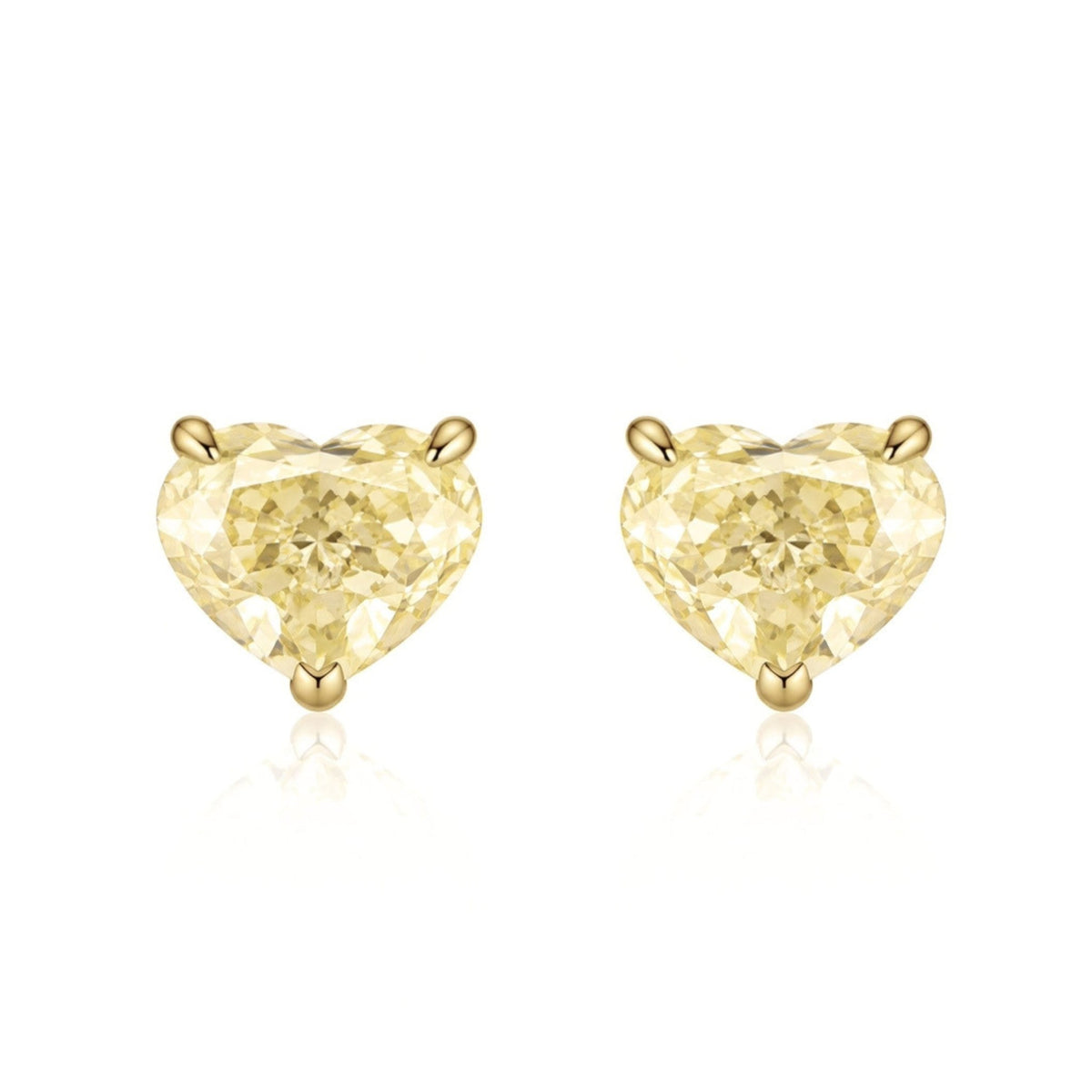 Belle Yellow Heart Stud Earrings, 14k gold vermeil - BLINGZ
