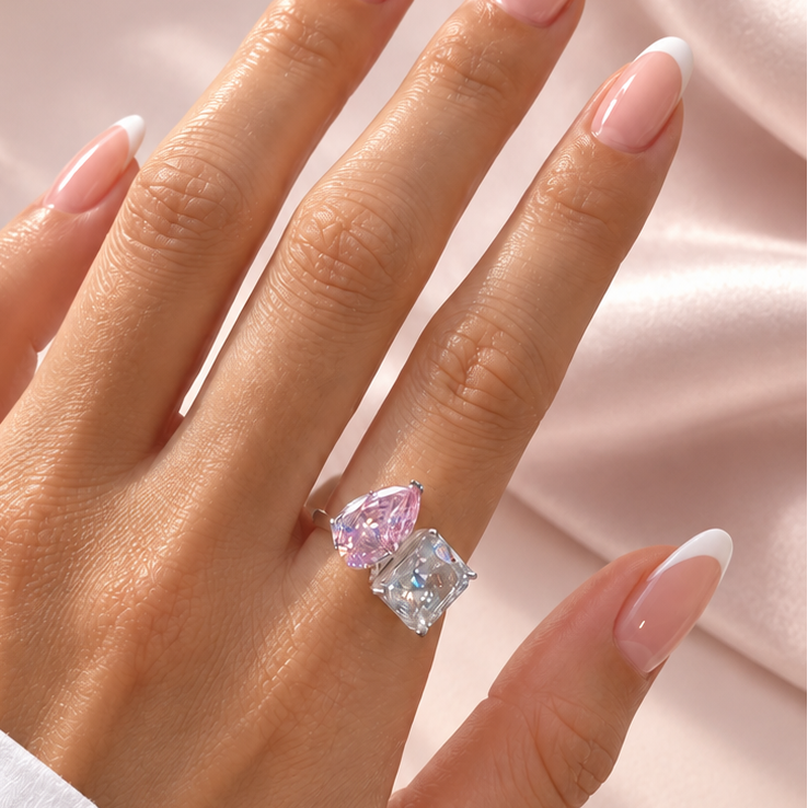 SHARPAY RING - SILVER/PINK CRYSTAL