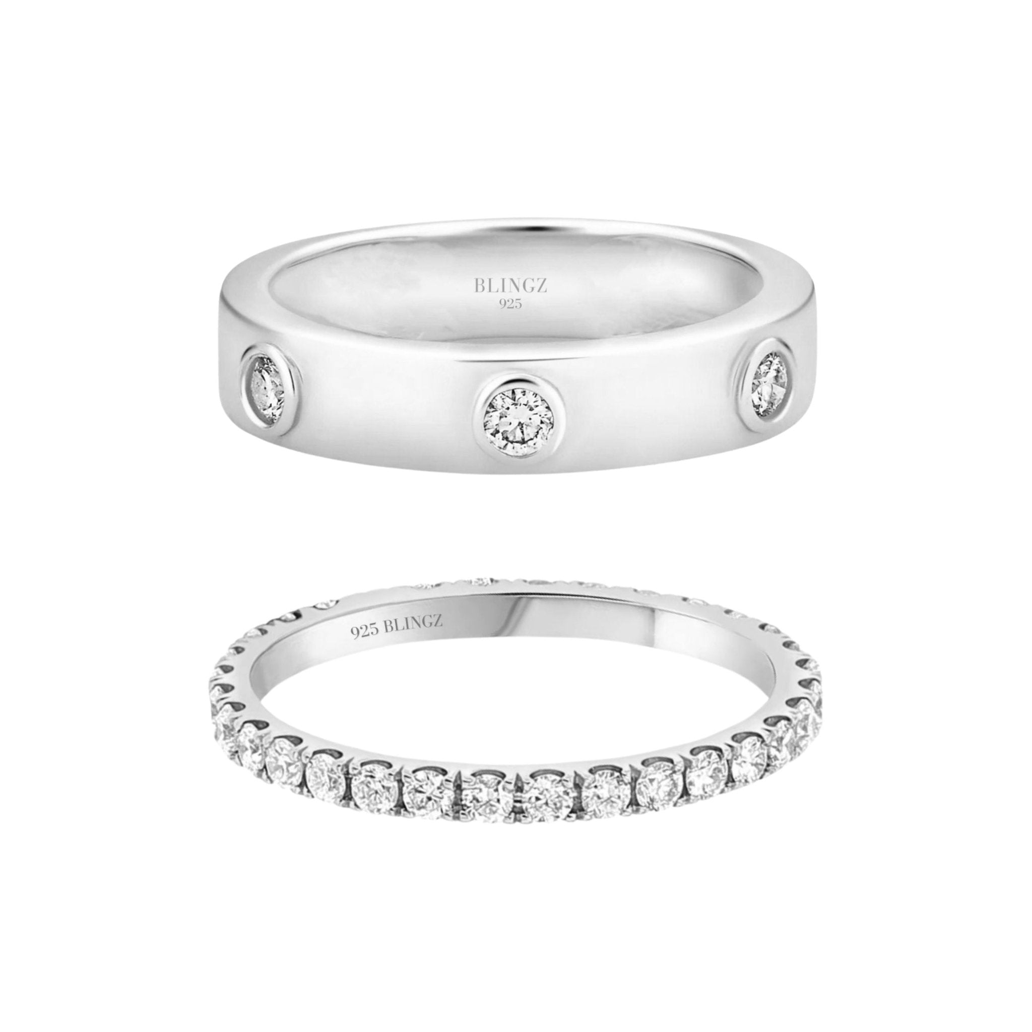 CELINE & MISCHA RING STACK - SILVER - BLINGZ