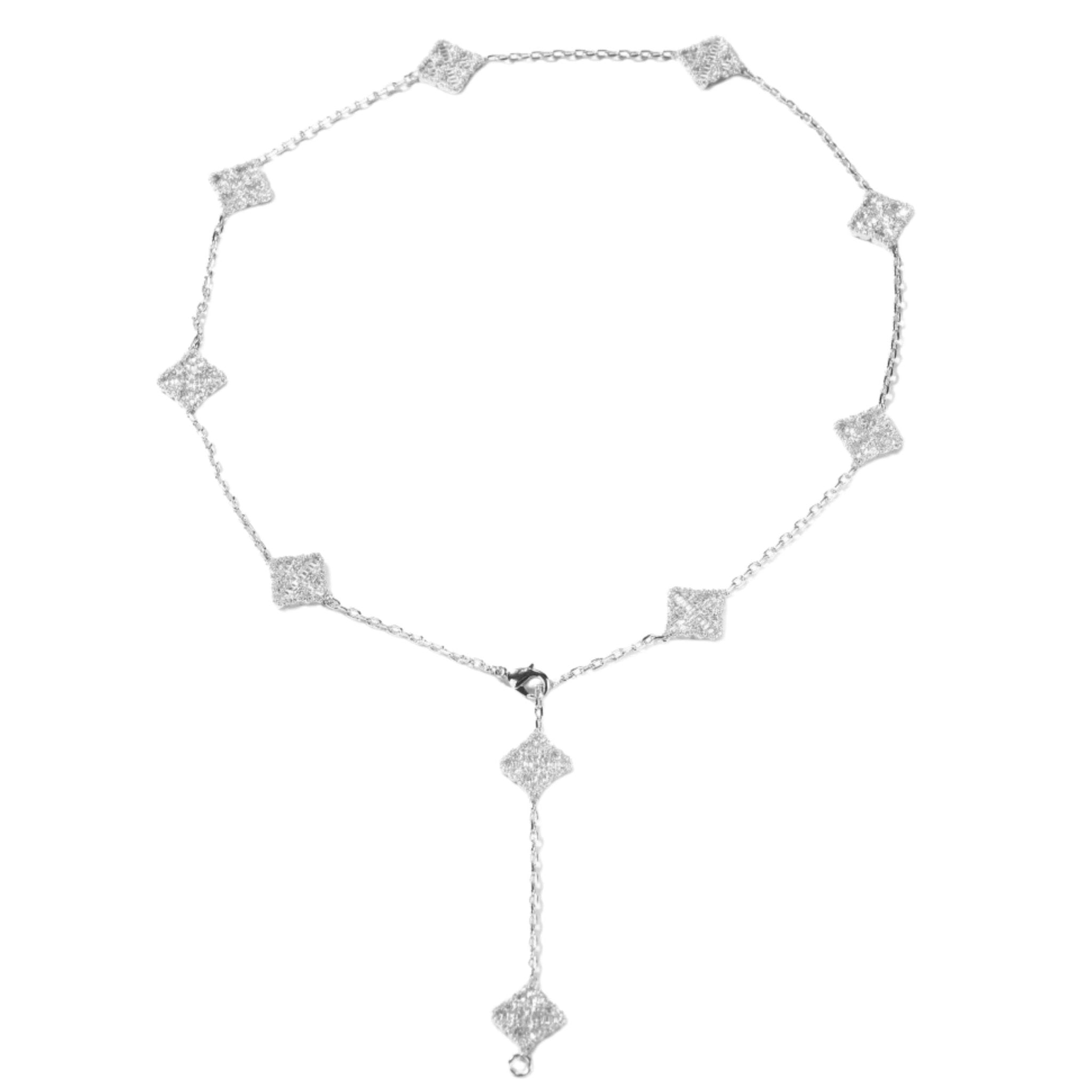 CLARA CLOVER NECKLACE - SILVER (Samples) - BLINGZ