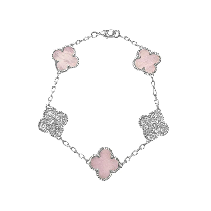 CRYSTELLE BRACELET SILVER - BLUSH - BLINGZ