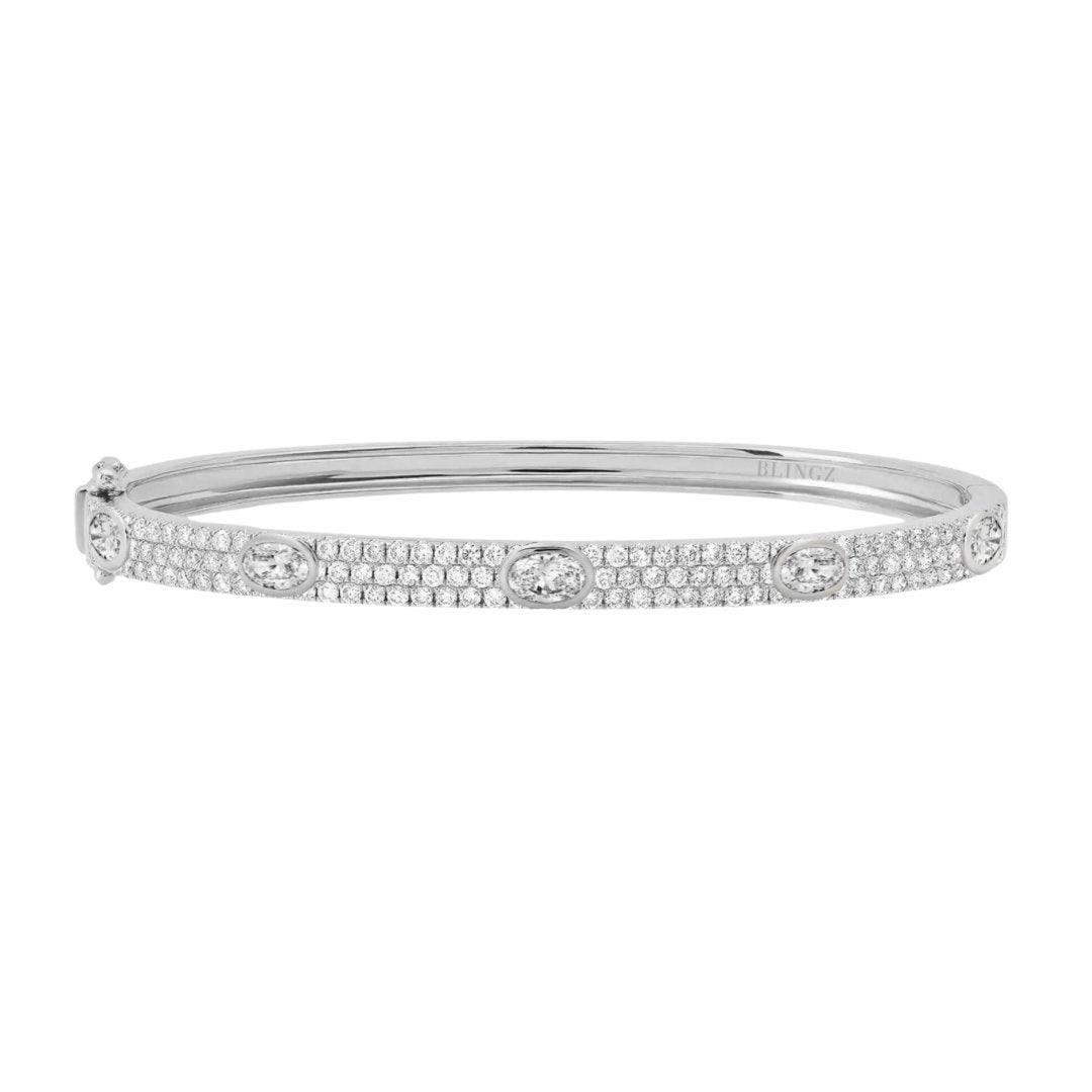 DIAMANTÈ DOLCE BANGLE - SILVER - BLINGZ