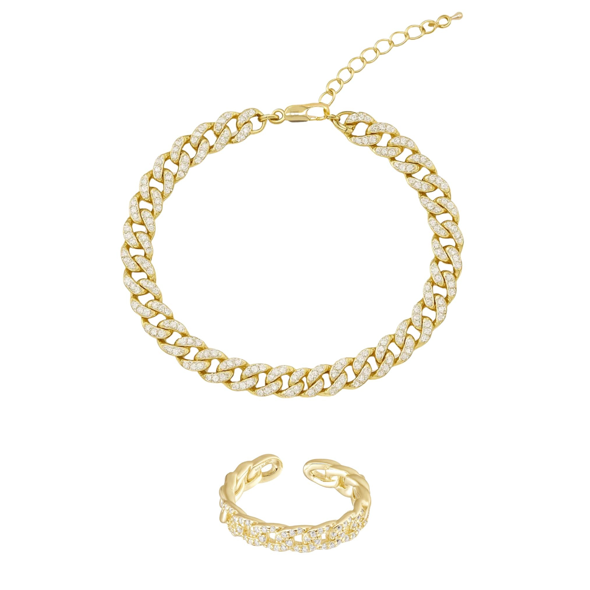 DONATELLA ANKLET & TOE RING SET - GOLD - BLINGZ