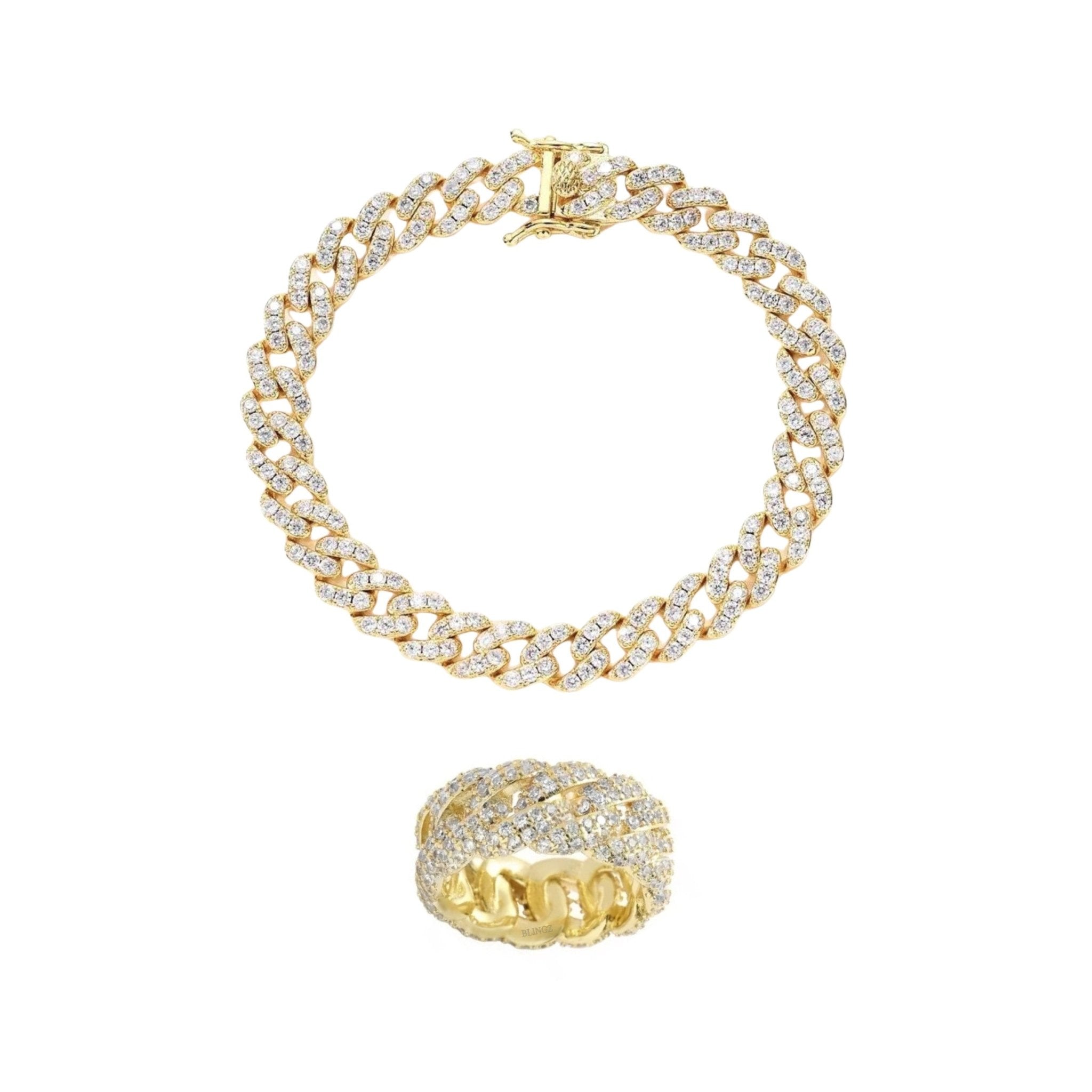 DONATELLA BRACELET & RING SET - GOLD - BLINGZ