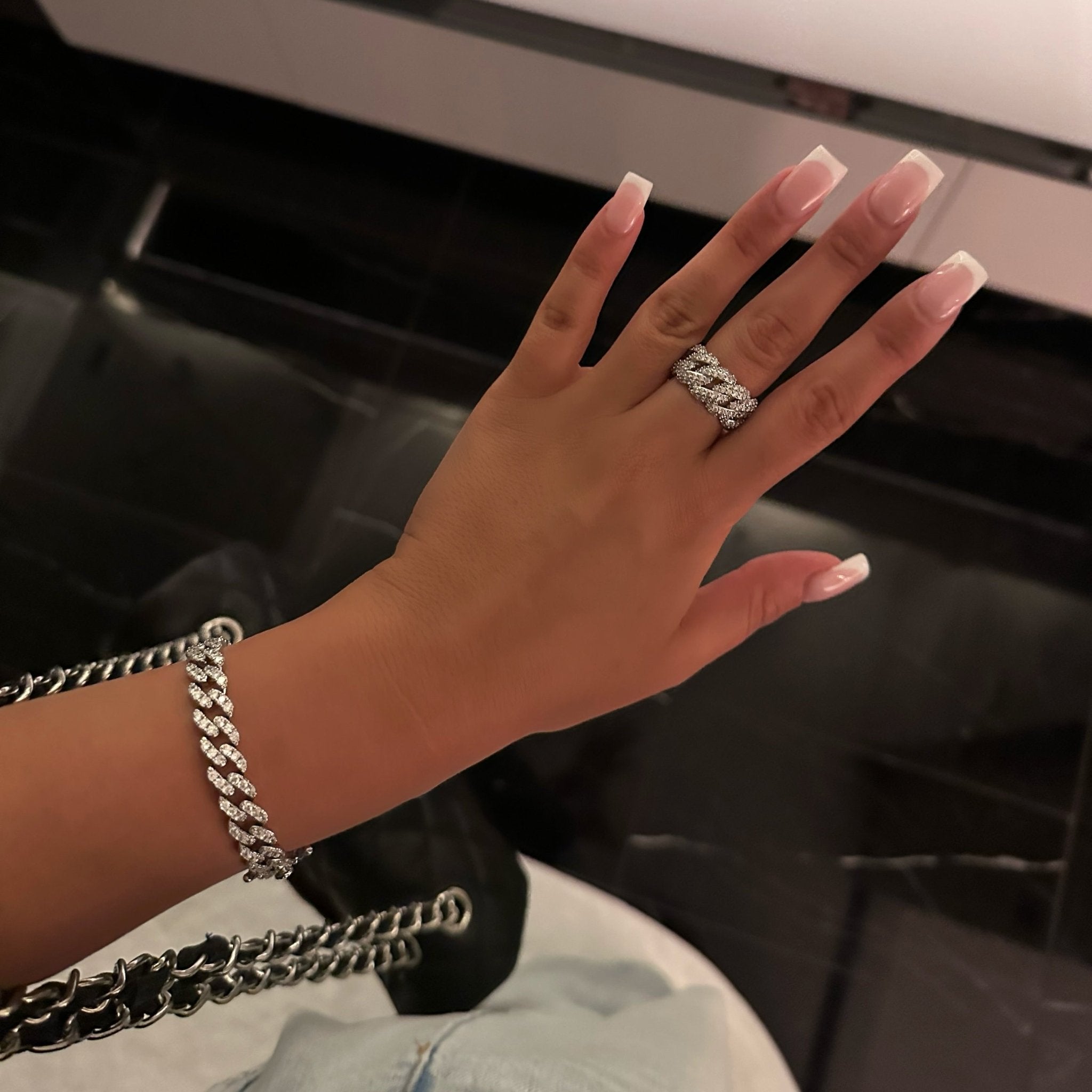 DONATELLA BRACELET & RING SET - SILVER - BLINGZ