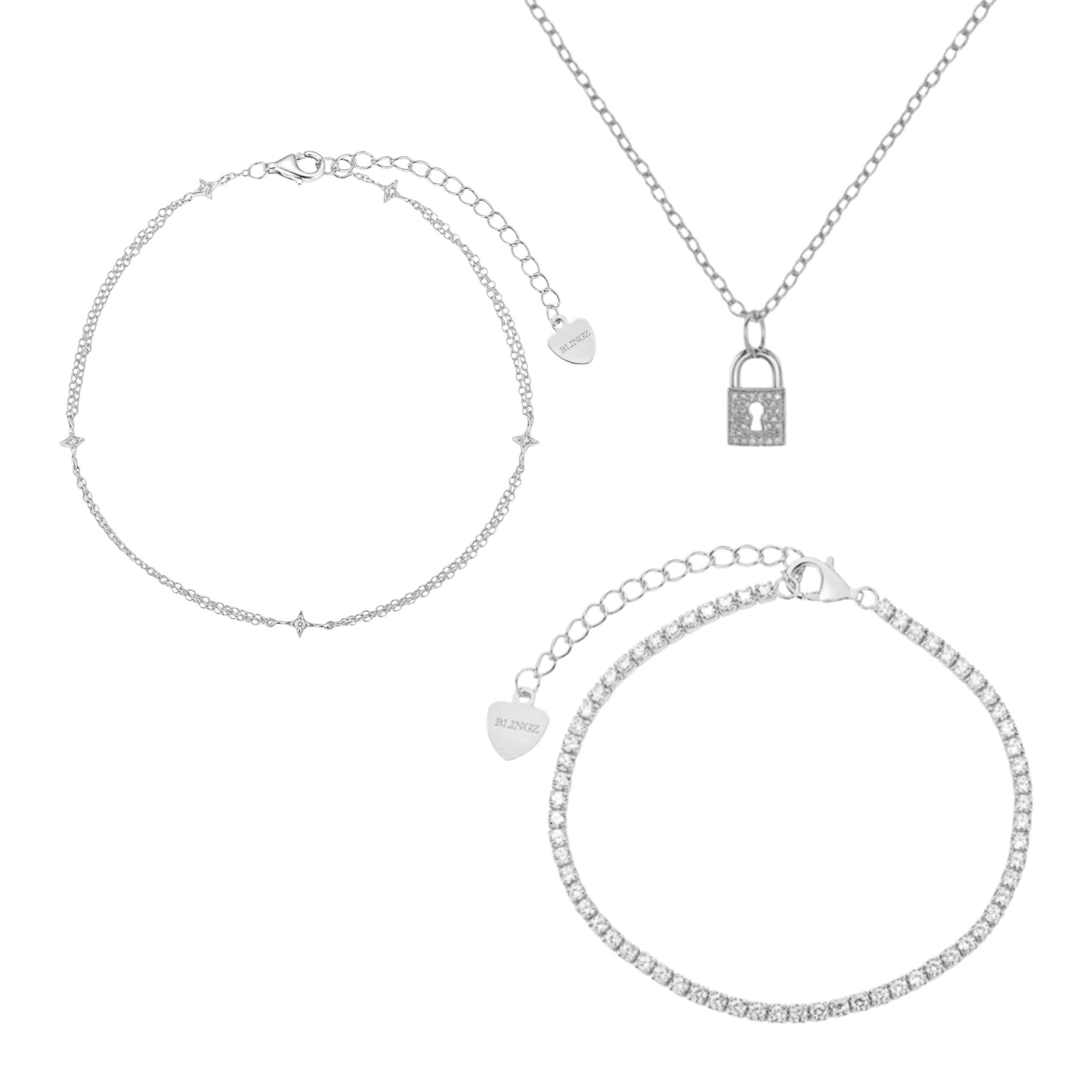 LOLA, NADINE & ADDISON SET - SILVER - BLINGZ