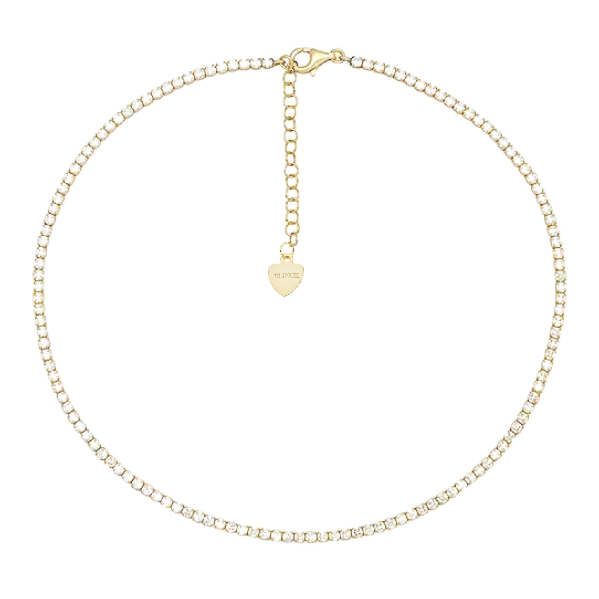 NADINE TENNIS NECKLACE - GOLD - BLINGZ