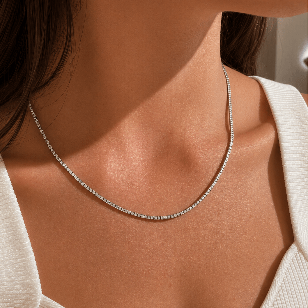 NADINE TENNIS NECKLACE - GOLD - BLINGZ