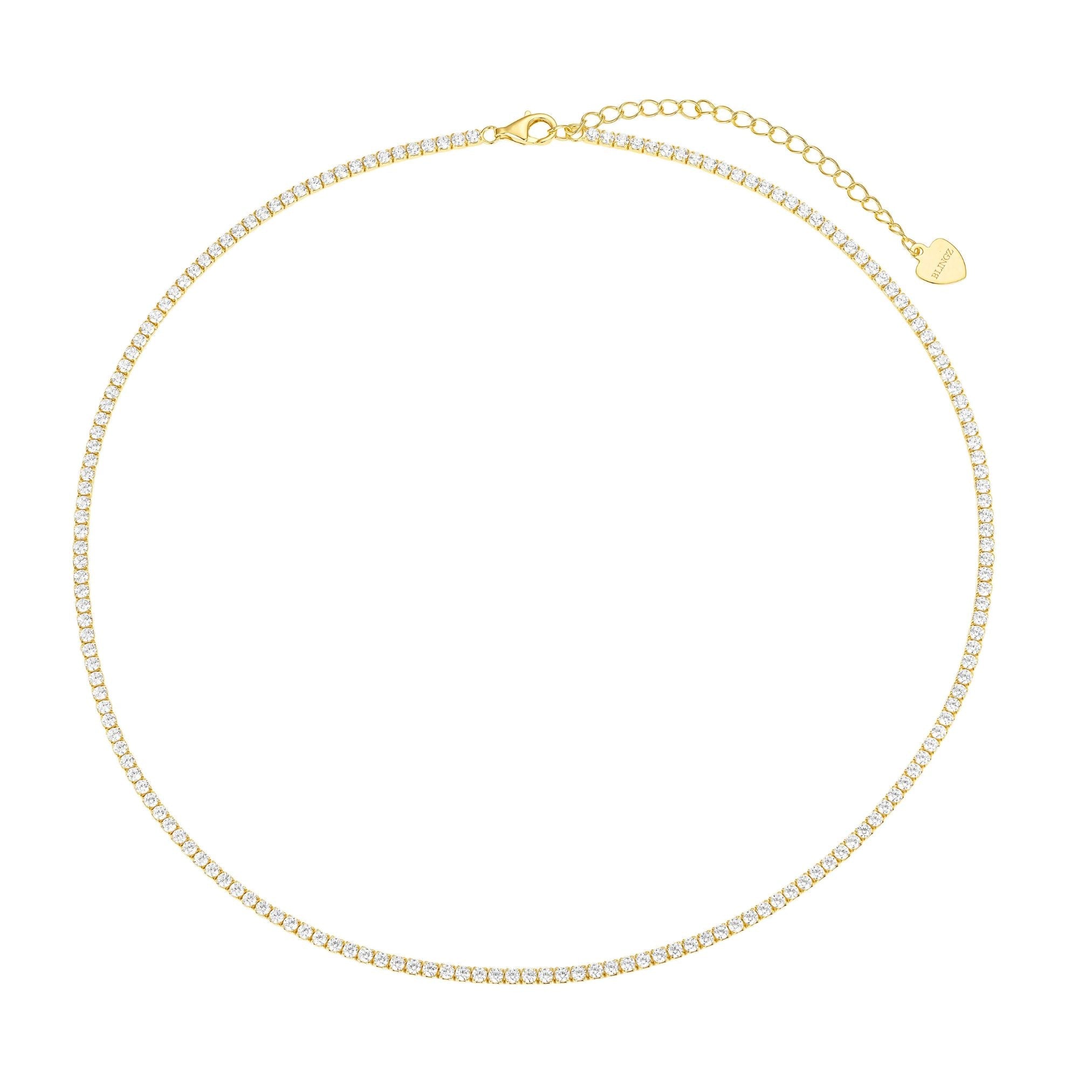 NADINE TENNIS NECKLACE - GOLD - BLINGZ