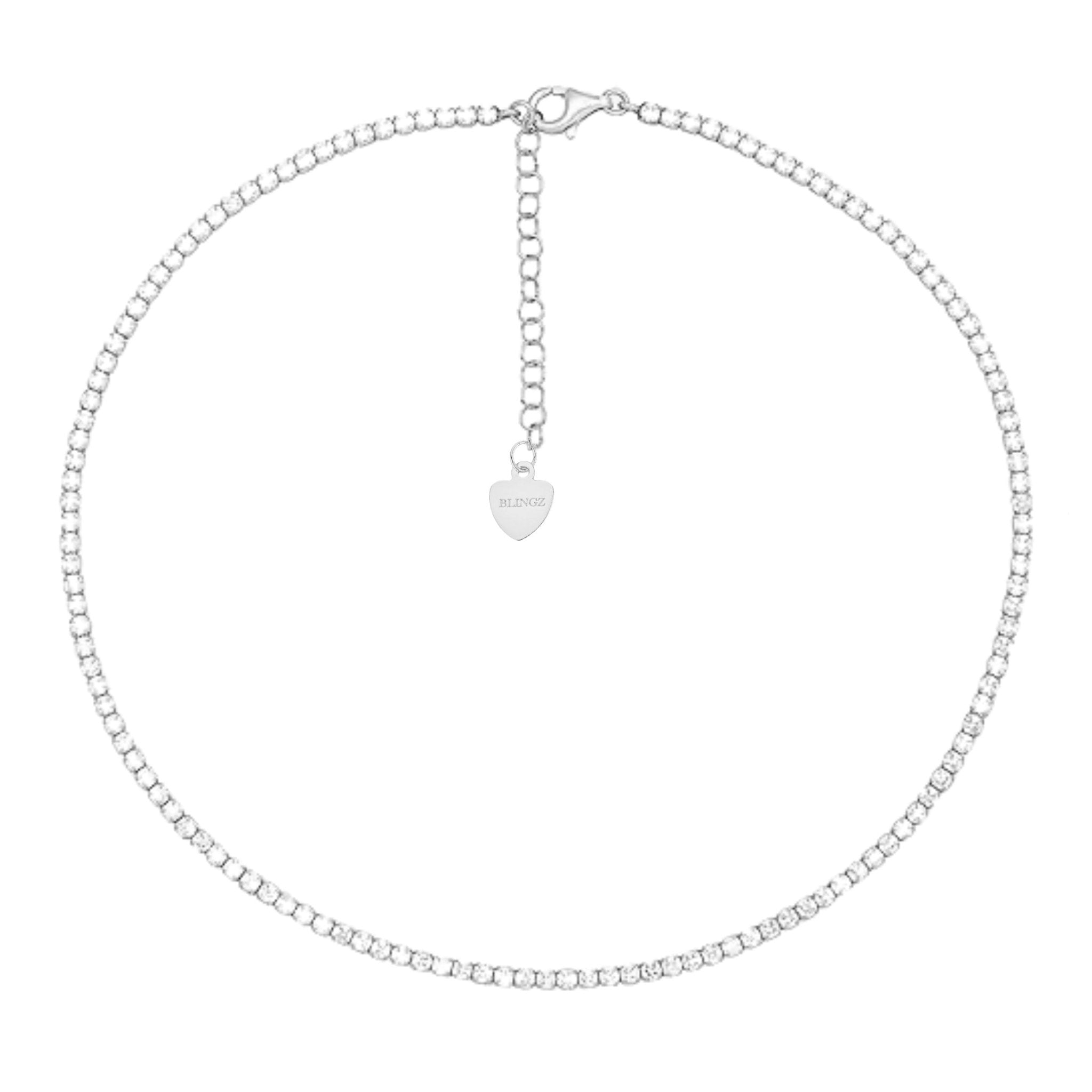 NADINE TENNIS NECKLACE - SILVER - BLINGZ