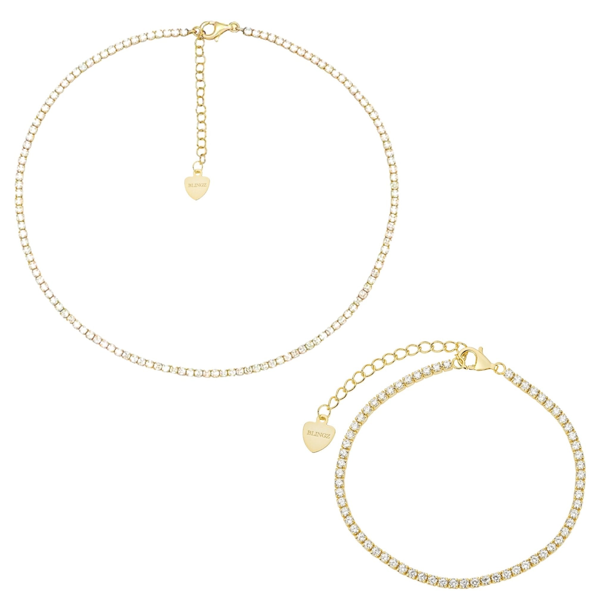 NADINE TENNIS SET - GOLD - BLINGZ