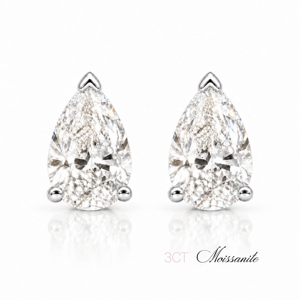 PETRA 3CT MOISSANITE STUDS - SILVER - BLINGZ