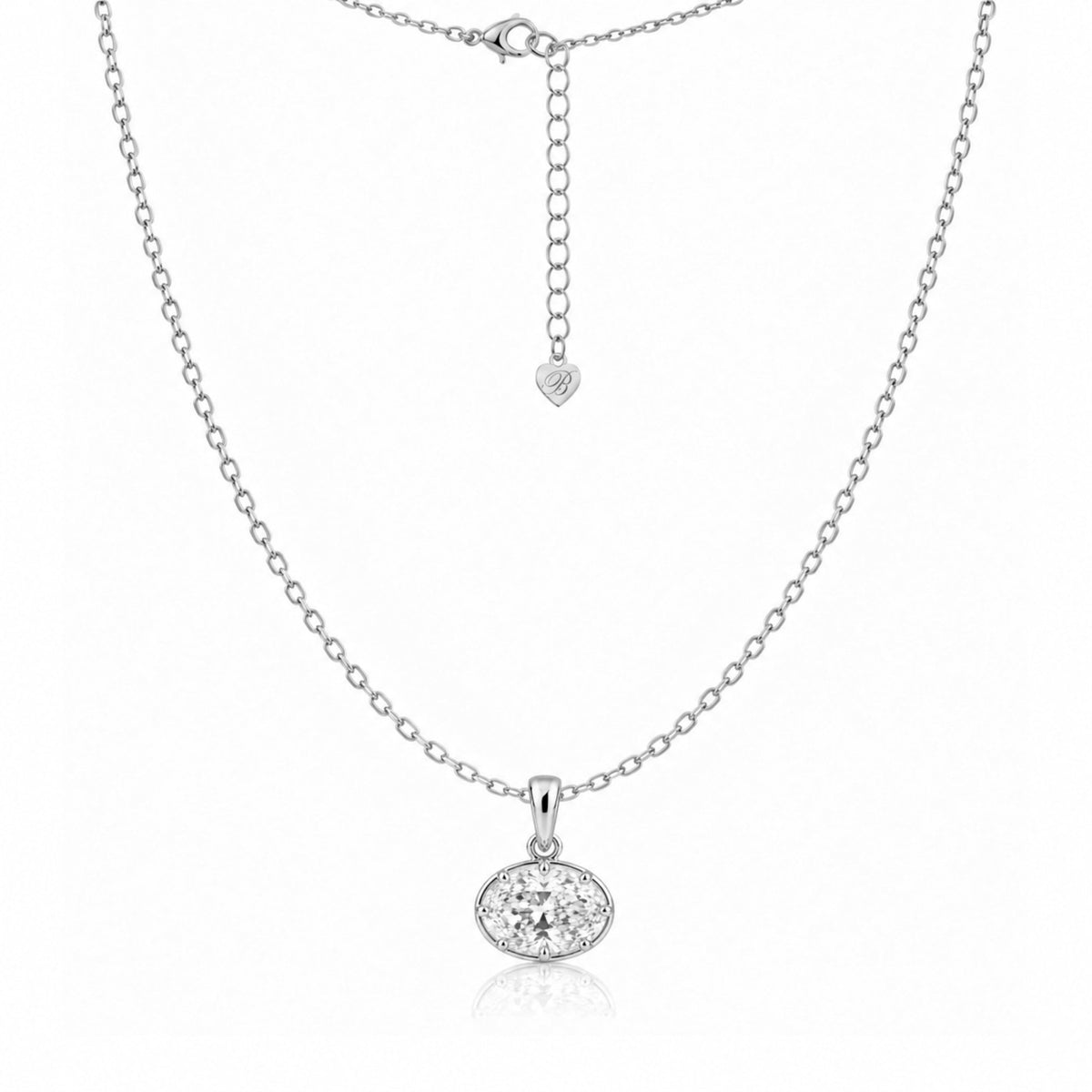 RHODE PENDANT + CABLE CHAIN NECKLACE - SILVER - BLINGZ