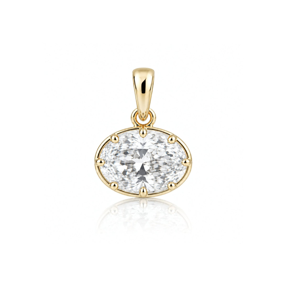 Rhode East-West Oval Pendant, 14k gold vermeil - BLINGZ