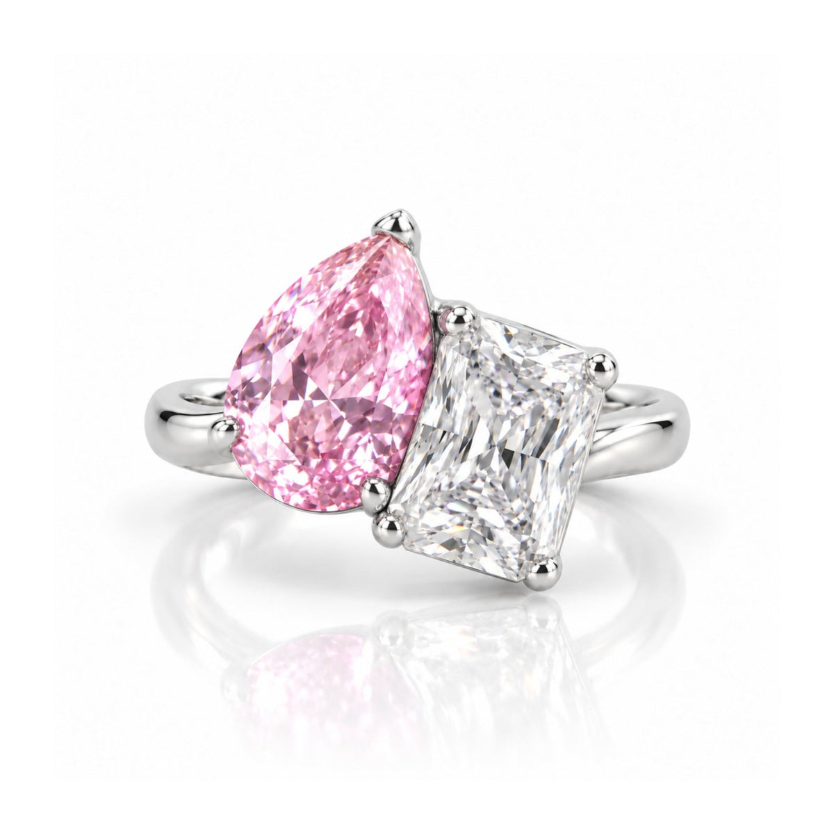 SHARPAY RING - SILVER/PINK CRYSTAL - BLINGZ