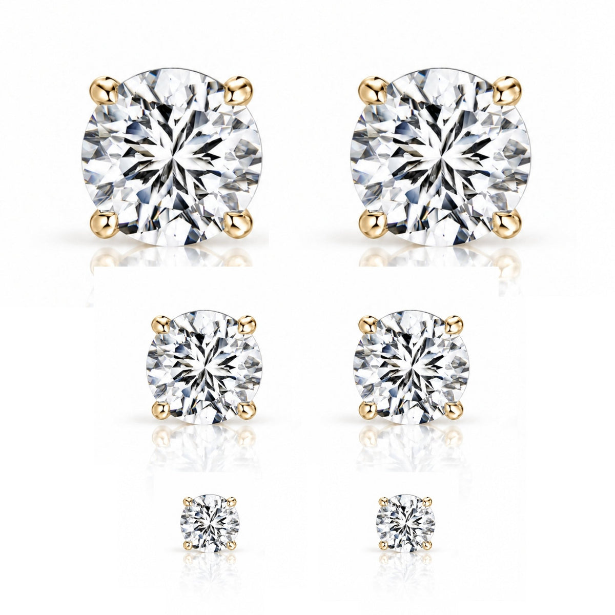 STASIJA SOLITAIRE TRIO SET - GOLD - BLINGZ