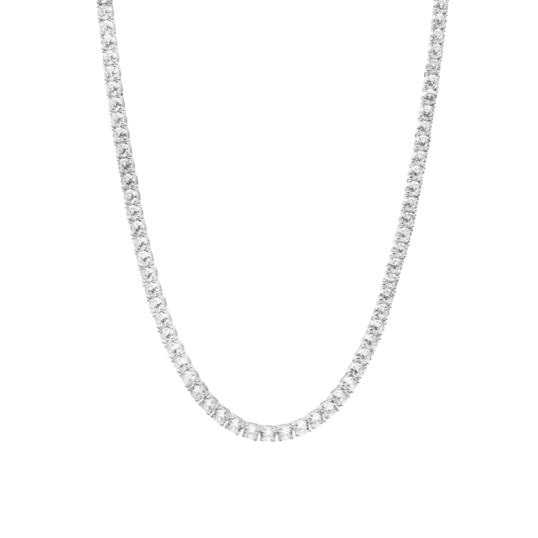 TATIANA TENNIS NECKLACE - SILVER - BLINGZ