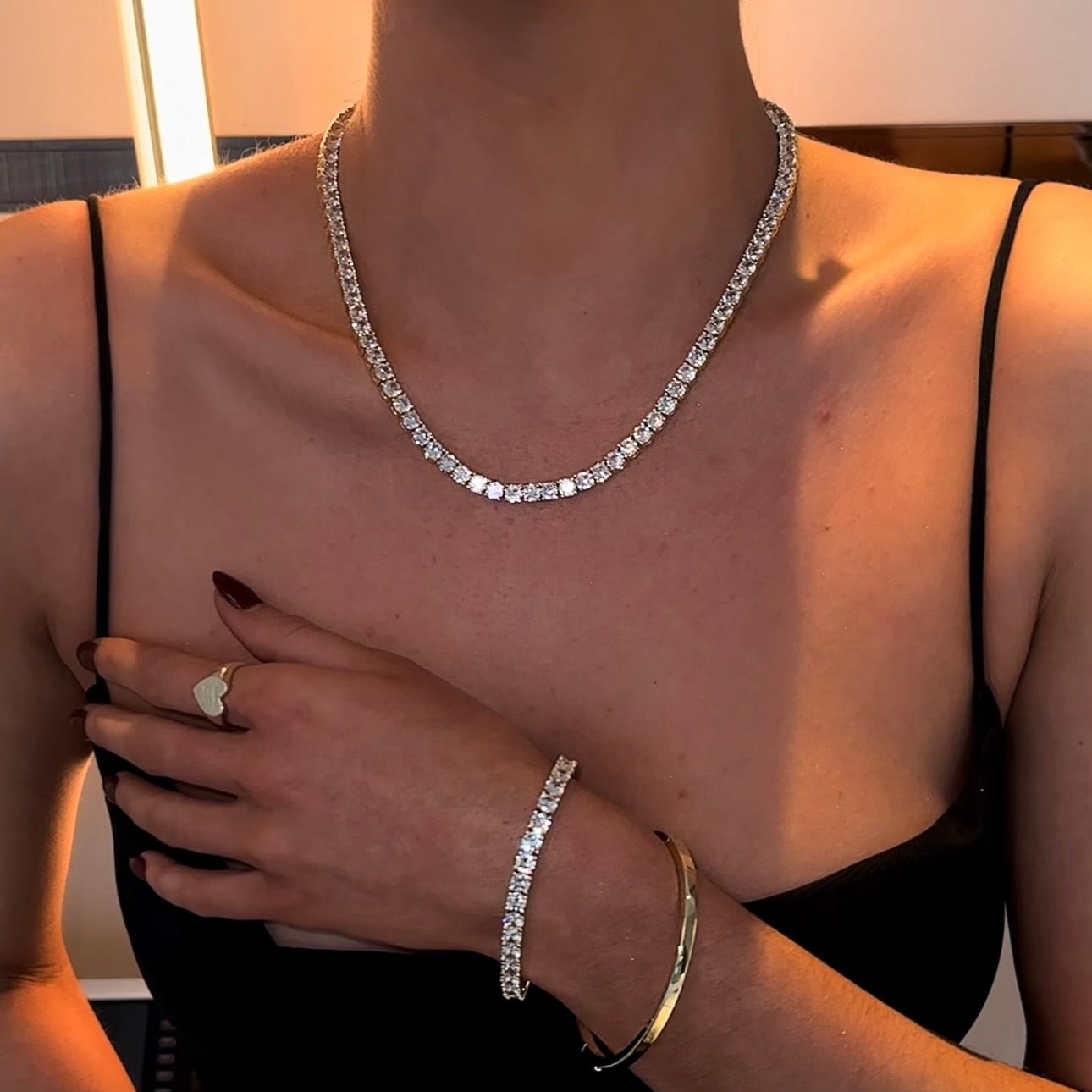 TATIANA TENNIS SET - GOLD - BLINGZ