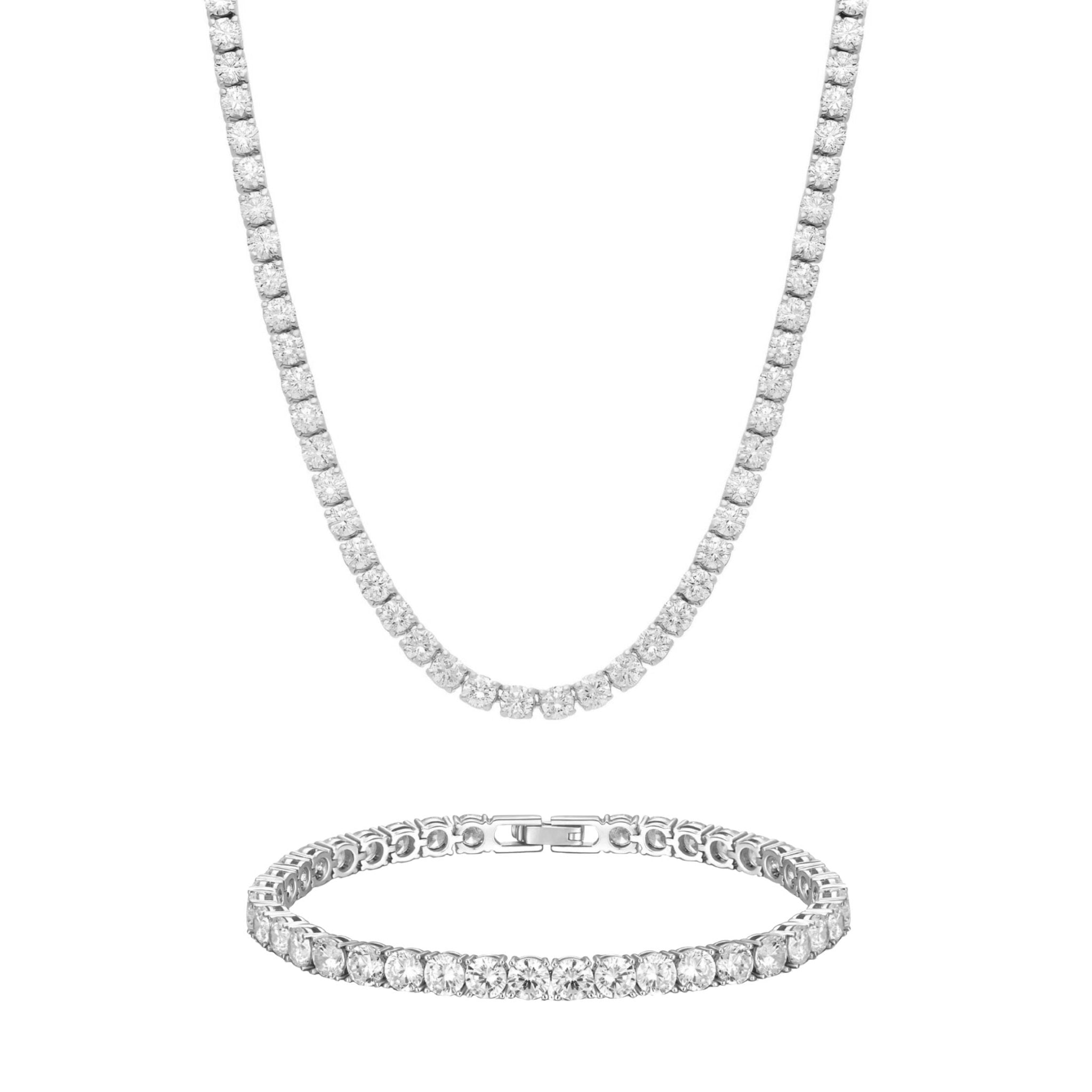 TATIANA TENNIS SET - SILVER - BLINGZ