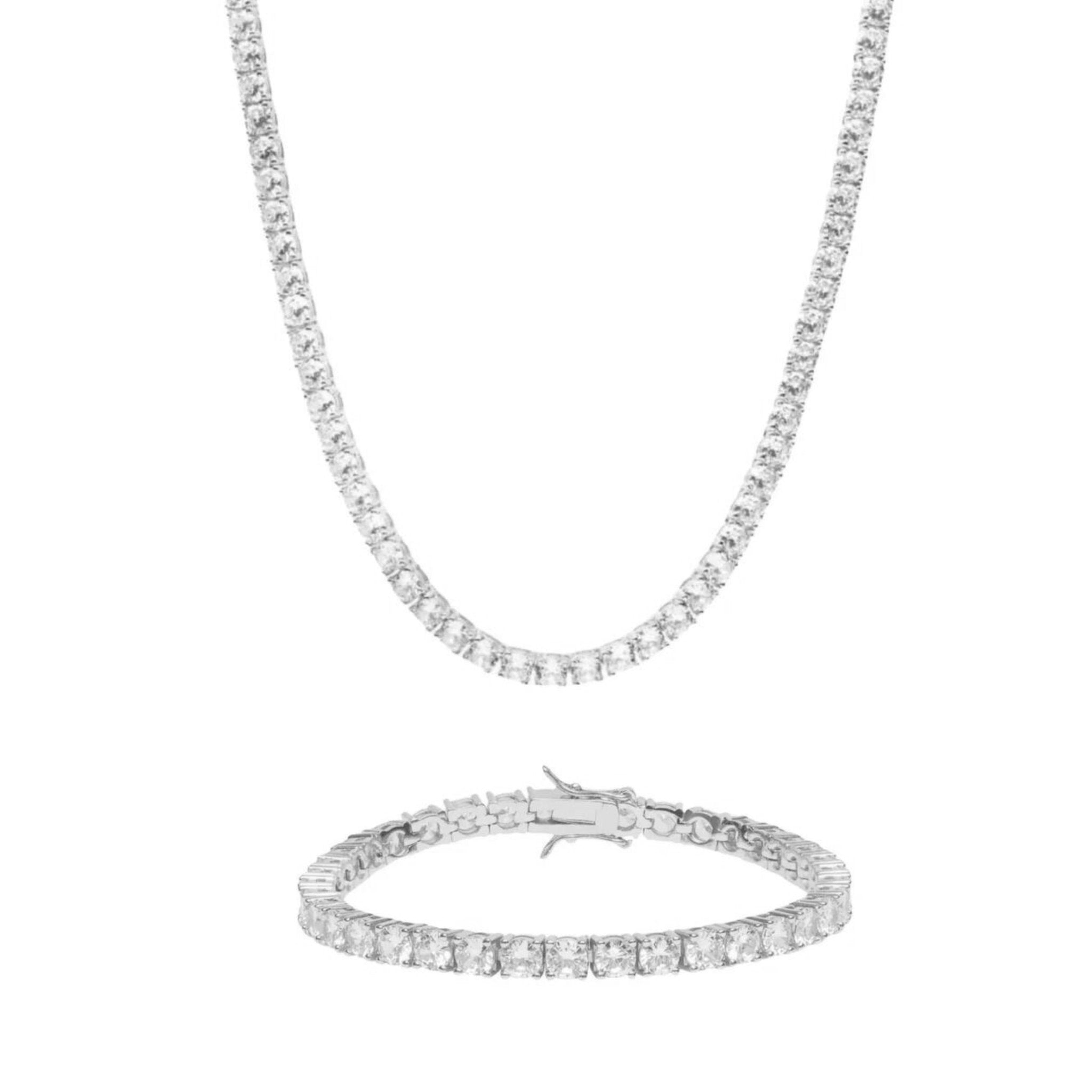 TATIANA TENNIS SET - SILVER - BLINGZ