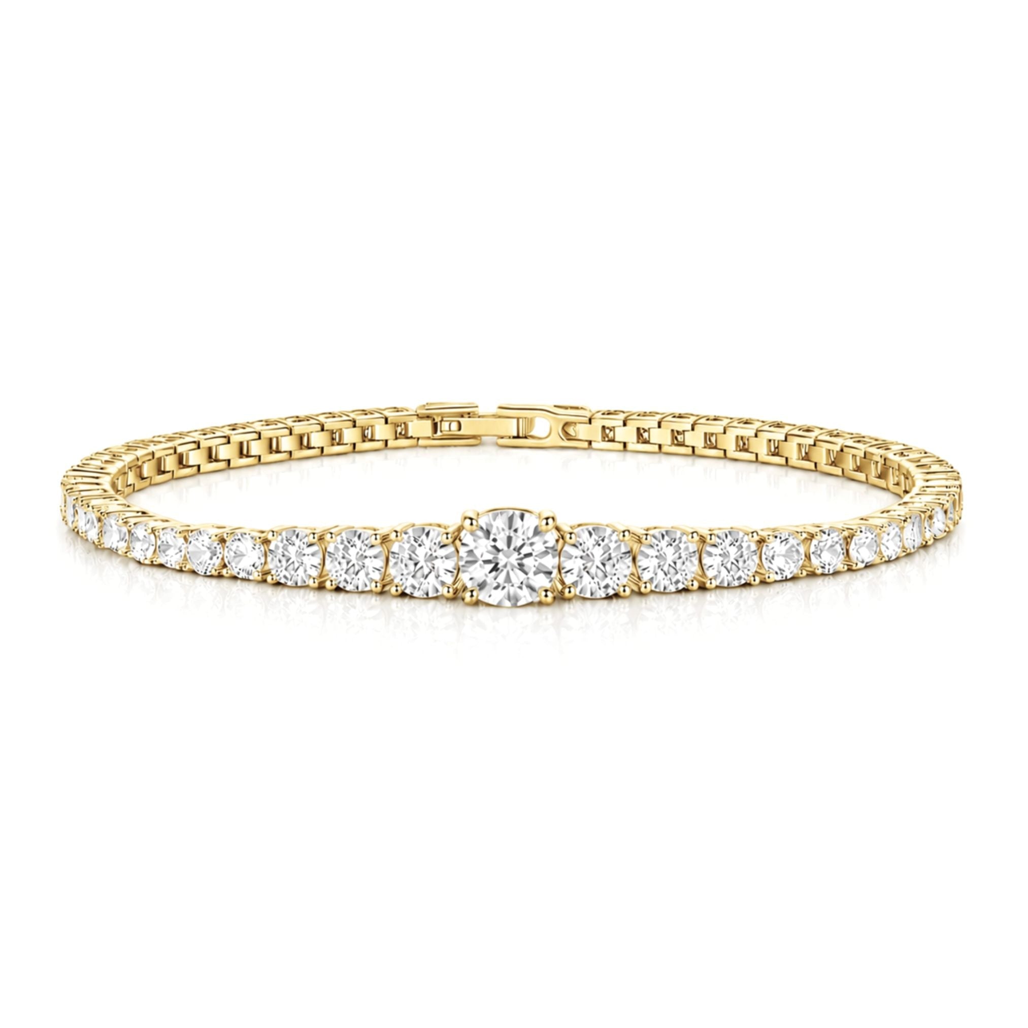 THE GRADUATED TENNIS BRACELET - GOLD - BLINGZ