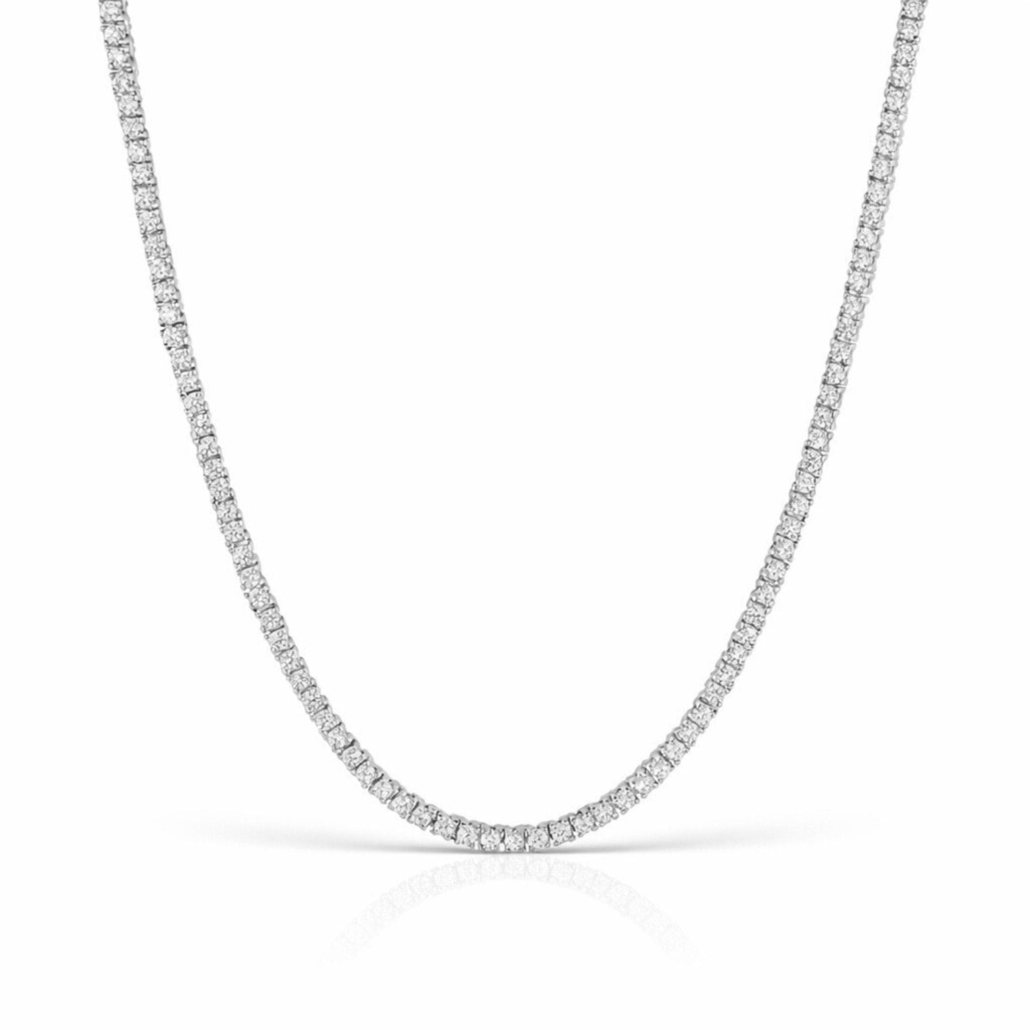 TYRA TENNIS NECKLACE - SILVER (PRE - ORDER, SHIPS 31/3) - BLINGZ