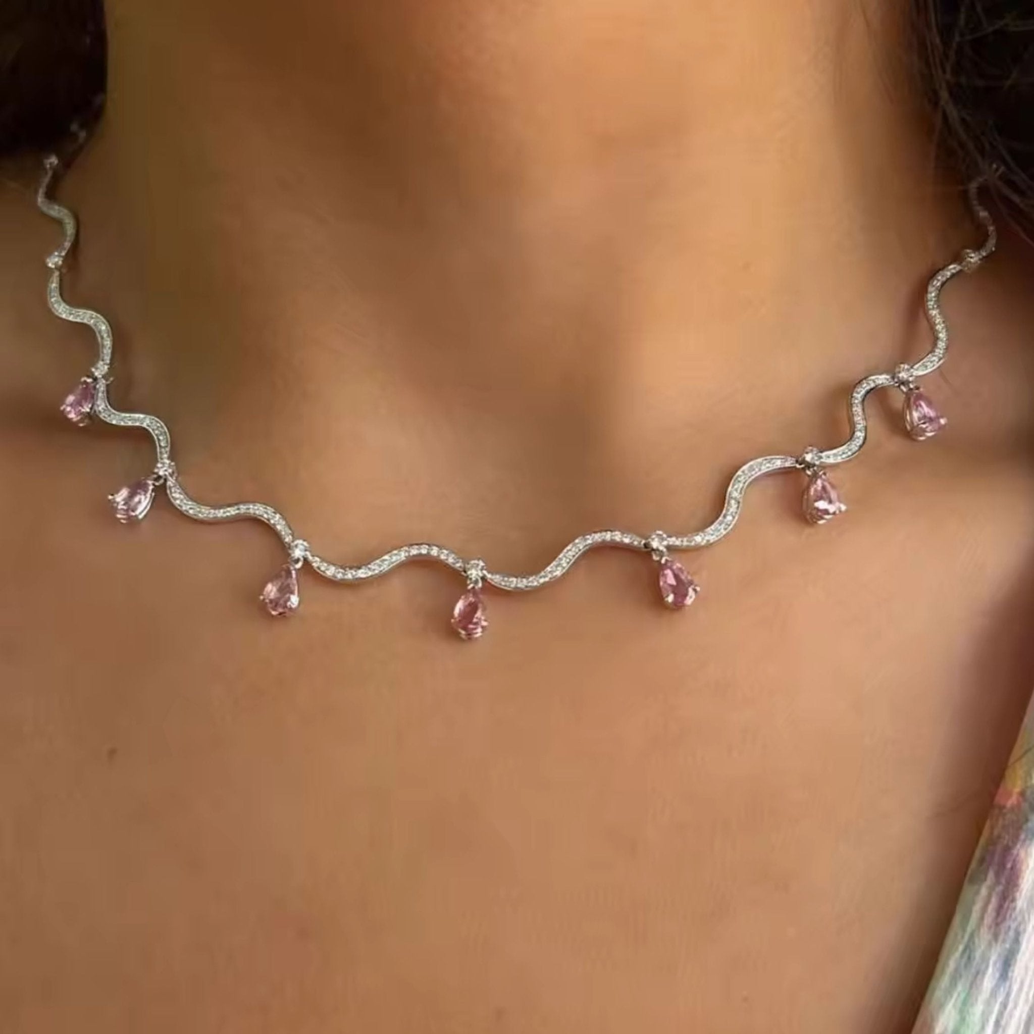 WINONA CHOKER SILVER - BLUSH (Samples) - BLINGZ