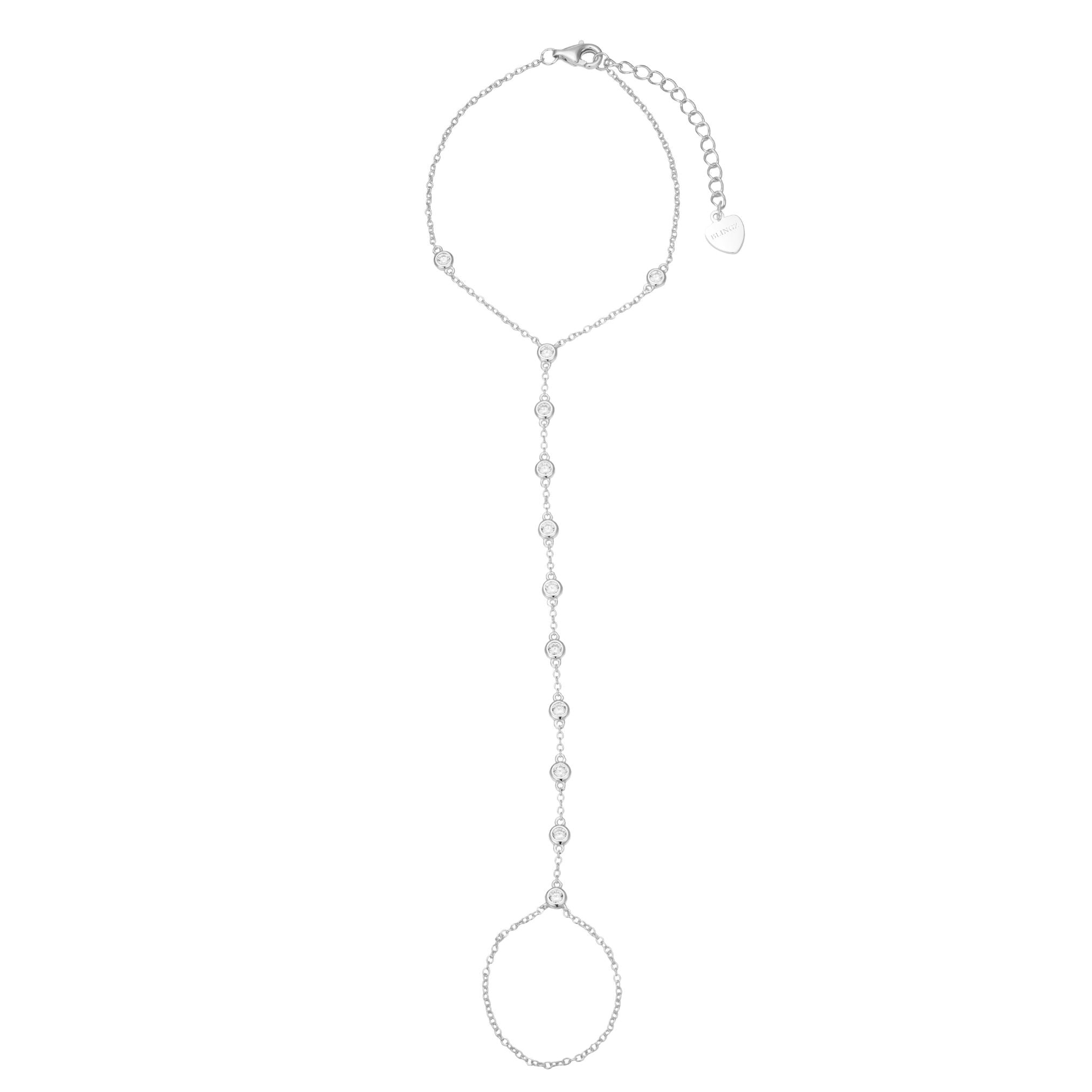 YOLANDA HAND CHAIN - SILVER - BLINGZ